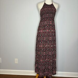 Forever 21- Black & Pink Floral Maxi Dress